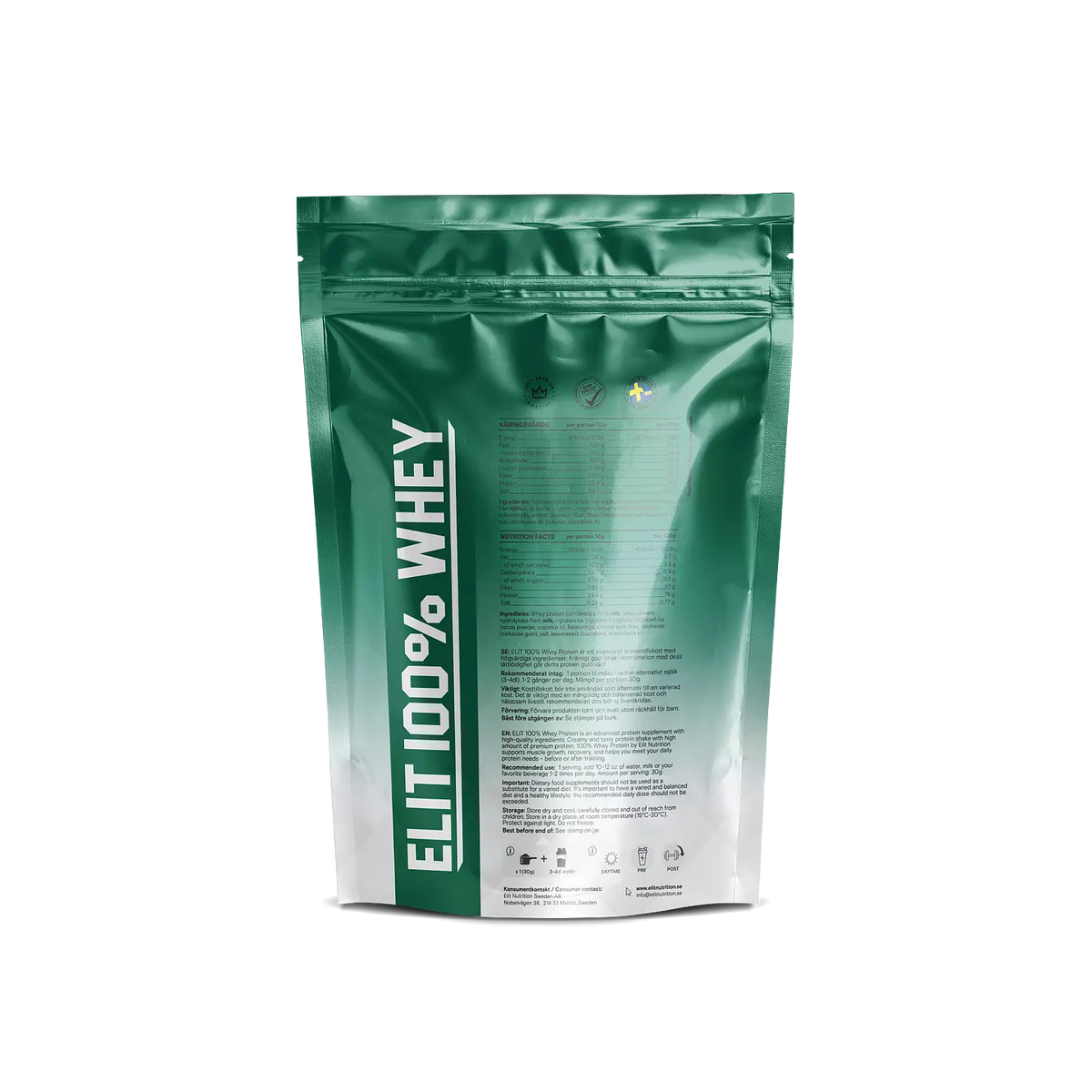 Elit Nutrition - 100% Whey Protein - Dubai Chocolate, 900g