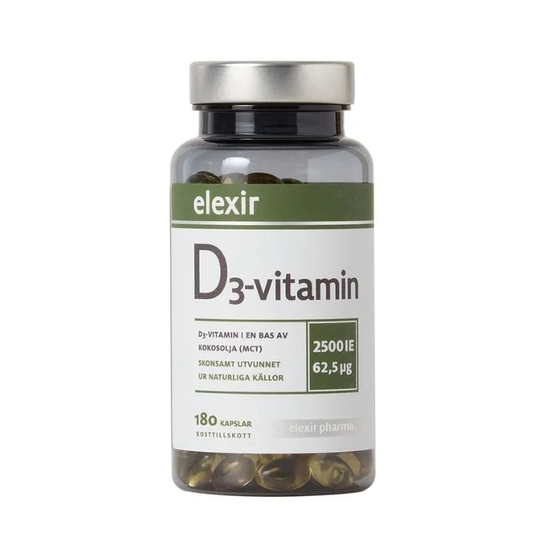 Elexir Pharma - D3-vitamin 180 kapslar 2500 IE